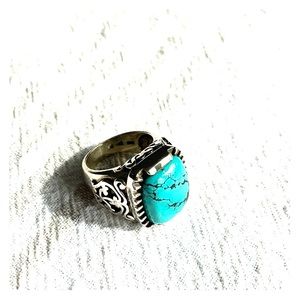 Retired Silpada Sterling Turquoise Band Ring R1807